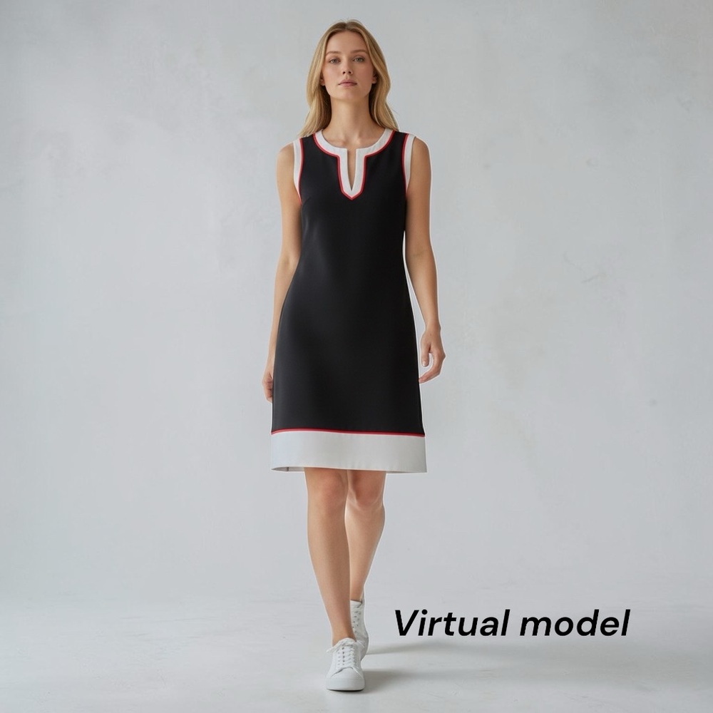 Tommy Hilfiger Navy Dress with Orange and White Trim - casual and sporty